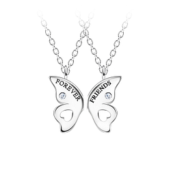 Silver Forever Friends Necklace Set - Wholesale - 23063 Silver Forever Friends Necklace Set - Wholesale - 23063