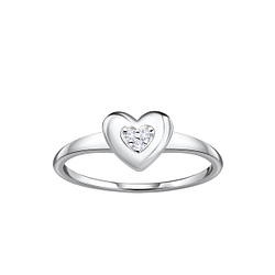 Silver Heart Ring - Wholesale - 23071