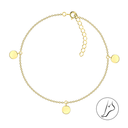 25cm Silver Round Anklet - Wholesale - 23148