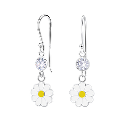 Silver Flower Earrings - Wholesale - 23171