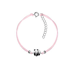 Silver Panda Cord Bracelet - Wholesale - 23159