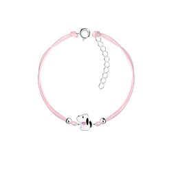 Silver Beagle Dog Cord Bracelet - Wholesale - 23236
