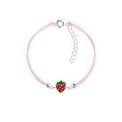 Silver Strawberry Cord Bracelet - Wholesale - 23166 Silver Strawberry Cord Bracelet - Wholesale - 23166