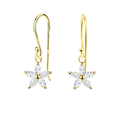 Silver Flower Earrings - Wholesale - 23563
