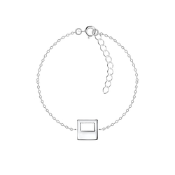 Silver Square Bracelet - Wholesale - 23879 Silver Square Bracelet - Wholesale - 23879
