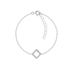 Silver Square Outline Bracelet - Wholesale - 23881 Silver Square Outline Bracelet - Wholesale - 23881