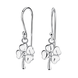 Silver Clover Earrings - Wholesale - 24013