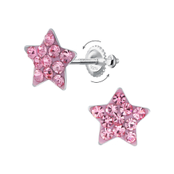 Silver Star Screw Back Earrings - Wholesale - 24027 Silver Star Screw Back Earrings - Wholesale - 24027