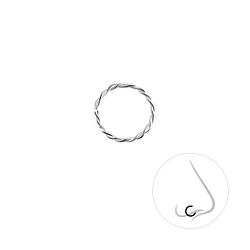 9.5mm Silver Twisted Continuous Ring - Wholesale - 24263 9.5mm Silver Twisted Continuous Ring - Wholesale - 24263