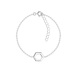 Silver Hexagon Bracelet - Wholesale - 24131