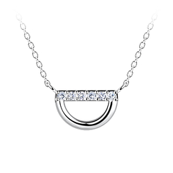 Silver Semi Circle Necklace  - Wholesale - 24147