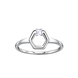 Silver Hexagon Ring - Wholesale - 24111 Silver Hexagon Ring - Wholesale - 24111