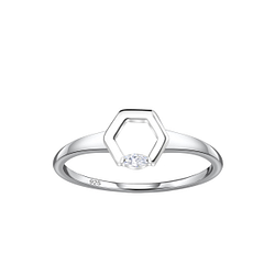 Silver Hexagon Ring - Wholesale - 24112 Silver Hexagon Ring - Wholesale - 24112