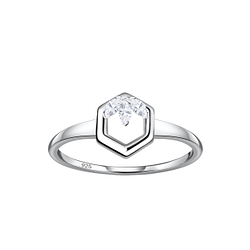 Silver Hexagon Ring - Wholesale - 24113 Silver Hexagon Ring - Wholesale - 24113