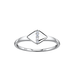 Silver Diamond Shaped Ring - Wholesale - 24117