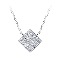 Silver Square Necklace - Wholesale - 24197 Silver Square Necklace - Wholesale - 24197