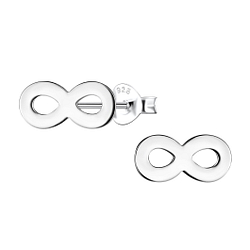 Silver Infinity Stud Earrings - Wholesale - 24449