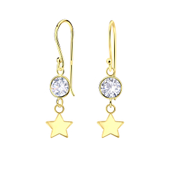Silver Star Earrings - Wholesale - 23958