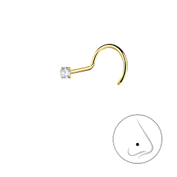 1.8mm Round Cubic Zirconia Silver Nose Spinner - Wholesale - 25182
