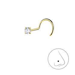 2.5mm Round Cubic Zirconia Silver Nose Spinner - Wholesale - 25178