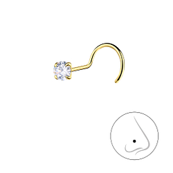 3mm Round Cubic Zirconia Silver Nose Spinner - Wholesale - 25180