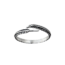 Silver Opened Feather Ring - Wholesale - 26095