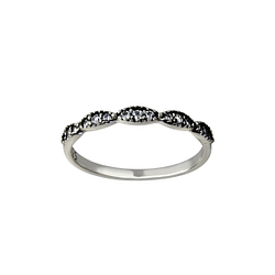 Silver Patterned Ring - Wholesale - 26097