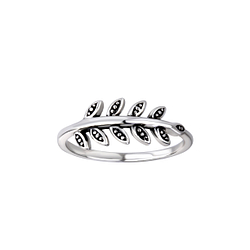 Silver Olive Branch Ring - Wholesale - 26107