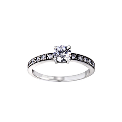 Silver Solitaire Ring - Wholesale - 26112 Silver Solitaire Ring - Wholesale - 26112