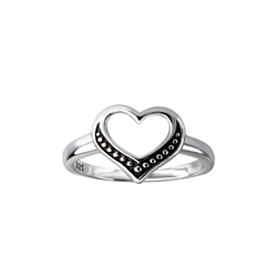 Silver Heart Ring - Wholesale - 26117