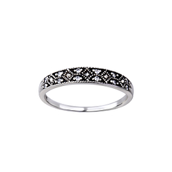 Silver Patterned Ring - Wholesale - 26130
