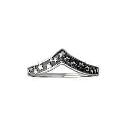 Silver Chevron Star Ring - Wholesale - 26134