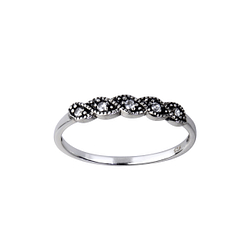 Silver Patterned Ring - Wholesale - 26140