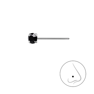 3mm Round Crystal Silver Nose Stud8830