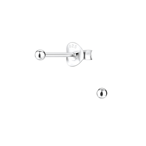 2mm Silver Ball Stud Earrings - Wholesale - 1141 2mm Silver Ball Stud Earrings - Wholesale - 1141