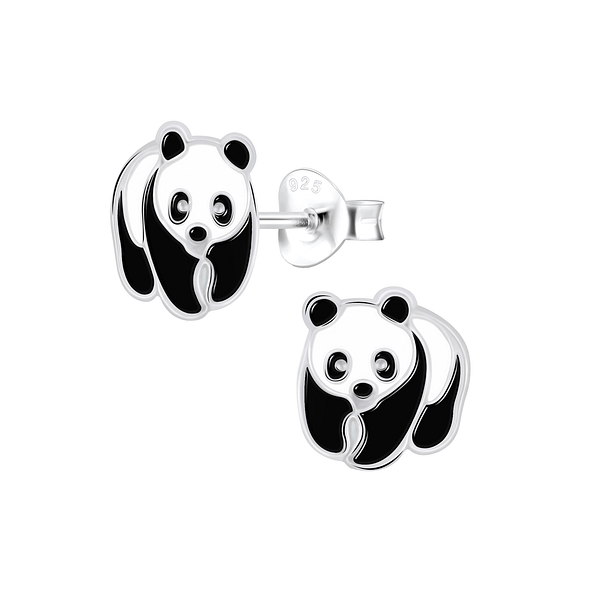 Silver Panda Stud Earrings - Wholesale - 1750