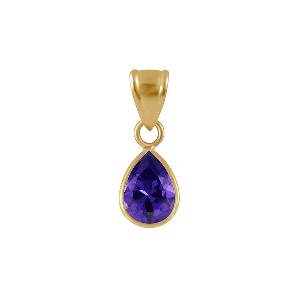6x8mm Pear Cubic Zirconia Silver Pendant - Wholesale - 2455