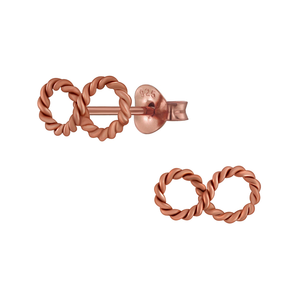 Silver Infinity Stud Earrings - Wholesale - 3941