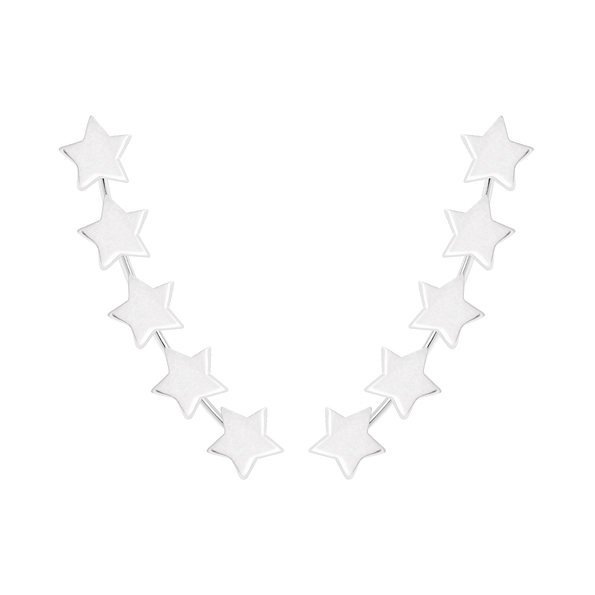 Silver Star Ear Climbers - Wholesale - 4280