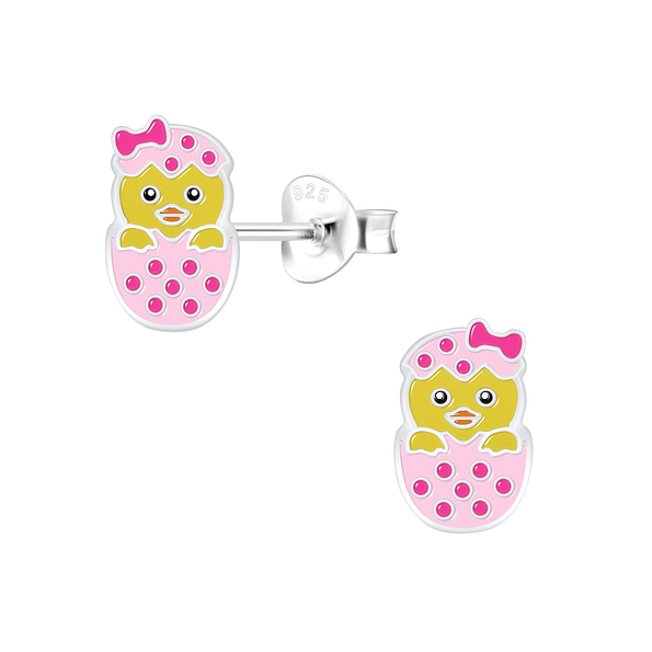 Silver Hatching Egg Stud Earrings - Wholesale - 7292 Silver Hatching Egg Stud Earrings - Wholesale - 7292