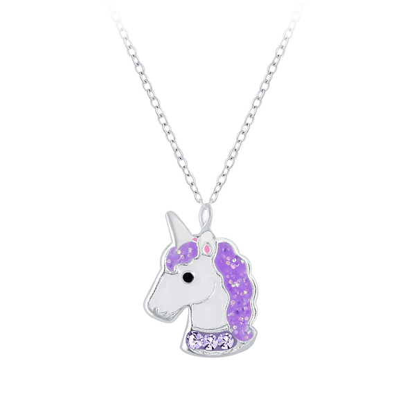 Silver Unicorn Necklace - Wholesale - 7401