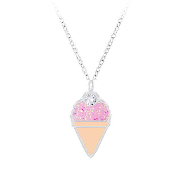 Silver Ice Cream Necklace - Wholesale - 7391