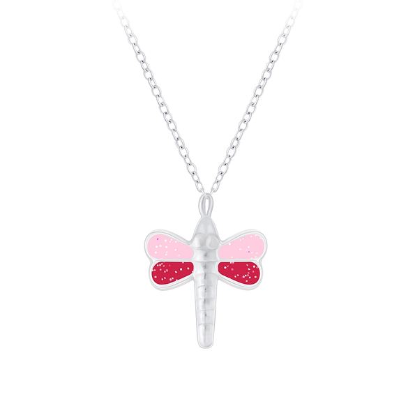 Silver Dragonfly Necklace - Wholesale - 7436