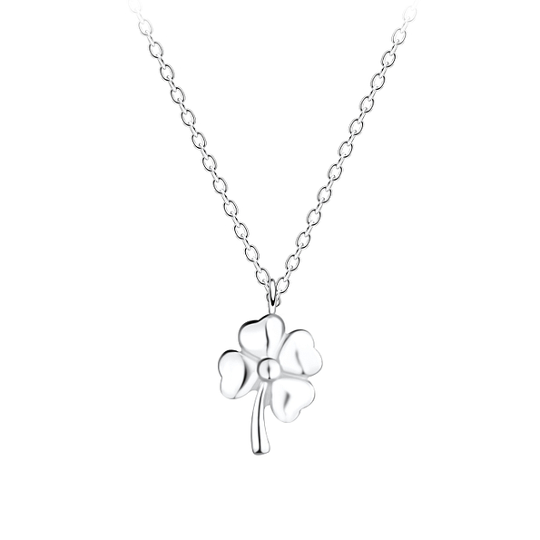 Silver Clover Necklace - Wholesale - 8309