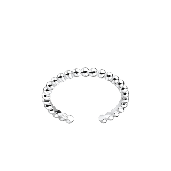 Silver Patterned Toe Ring - 8120