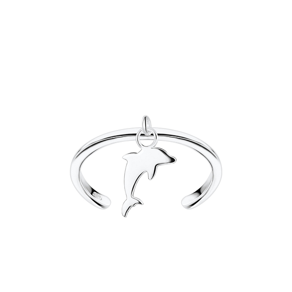 Silver Dolphin Toe Ring - 8144