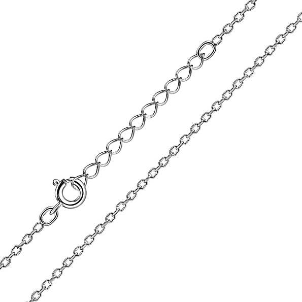 50cm Silver Cable Chain with Extension - Wholesale - 24293