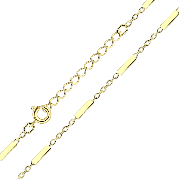 51cm Silver Cable Bar Necklace With Extension - Wholesale - 22850