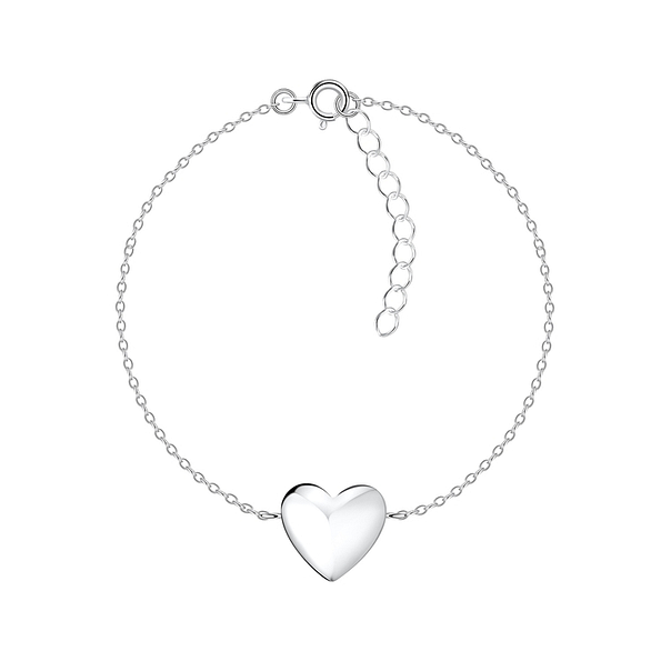Silver Heart Bracelet - Wholesale - 10717