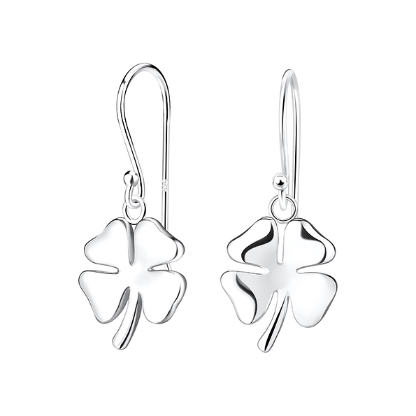 Silver Clover Earrings - Wholesale - 10661